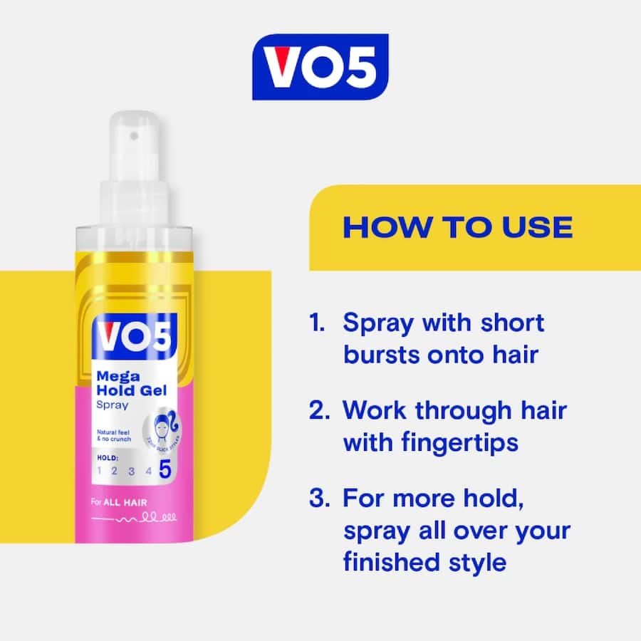 Vo5 Hair Care Mega Hold Gel Spray 200mL