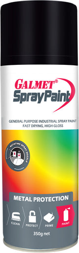 Spray Paint Black Satin 350gm - Galmet