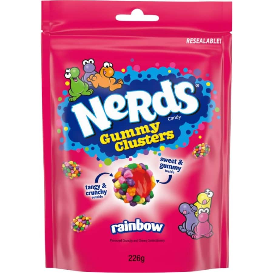 Nerds Gummy Clusters Rainbow Zipper Bag 226g