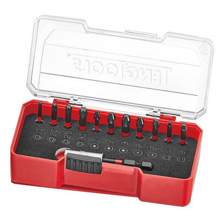 Teng 1/4" Impact Bits Set - 12 durable bits in a compact tray, perfect for DIY and professional use with impact tools.