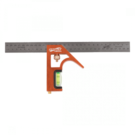 Swanson 300mm Combination Square features a heavy-duty cast iron head for precise measurements in woodworking and construction.