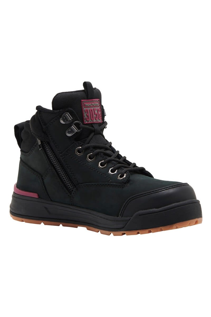 Hard Yakka, 3056 Women's Zip Sided Boot, Y60245 - Black - 11