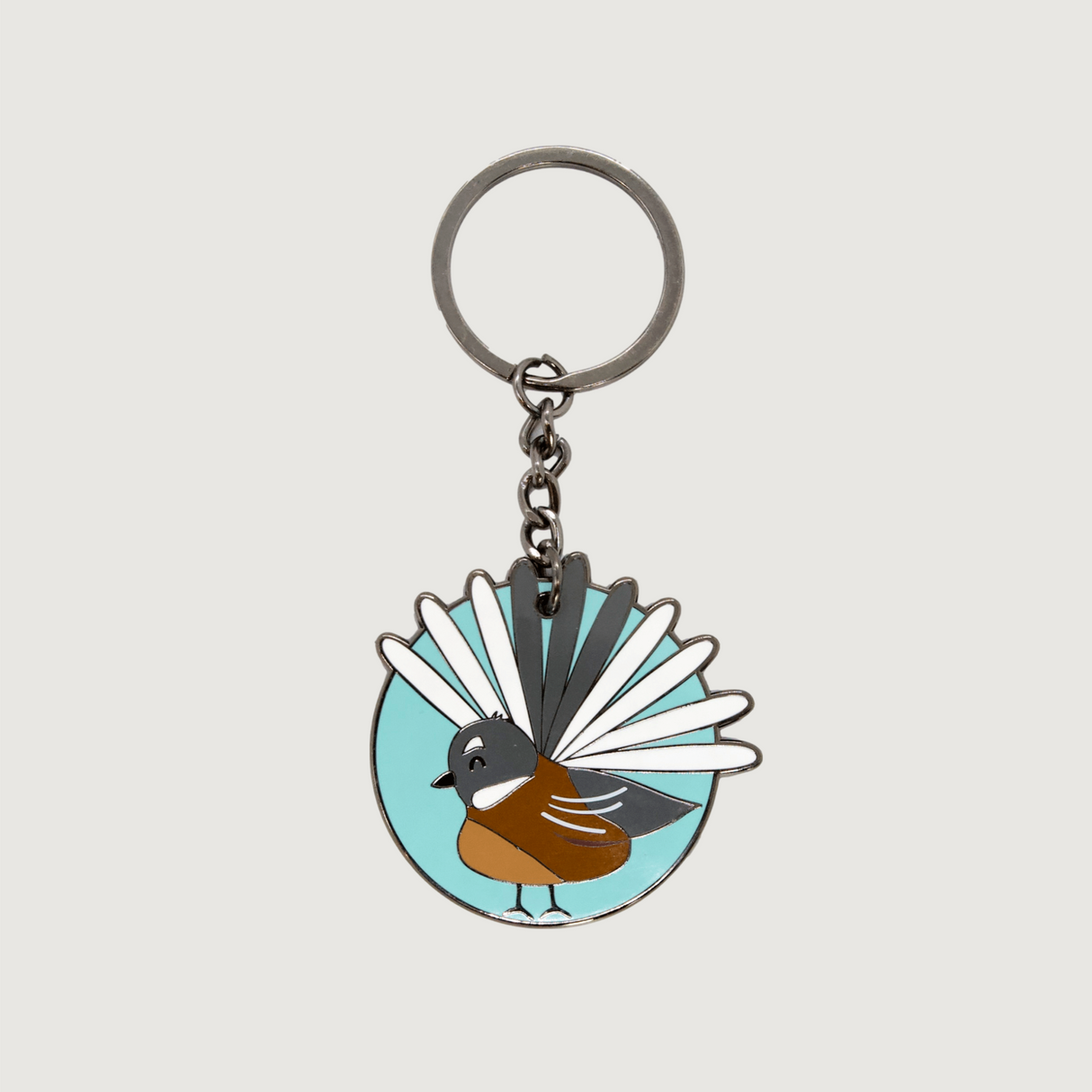 Moana Road - Enamel Key Rings - Piri the Piwakawaka / Metal - Pack of 6
