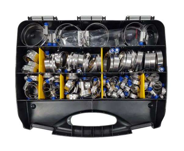 JBS Worm Drive Hose Clamp Maintenance Kit Stainless Steel 304 (100 Piece)