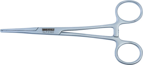 Teng 160mm curved self-locking pliers with precision joint, serrated jaws, and durable stainless steel construction.