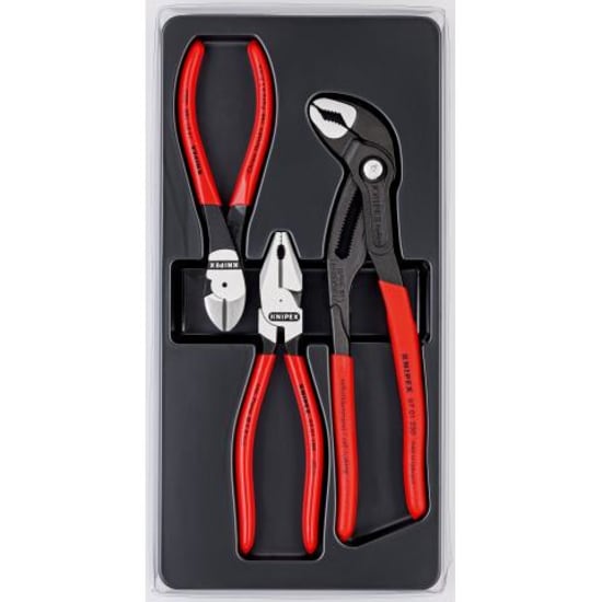 Knipex Tool Kit - Power Set features durable pliers in a transparent-lidded tray, ideal for professionals and DIY projects.