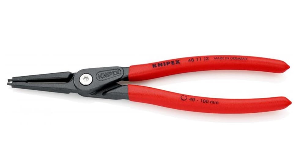 Knipex Precision Internal Circlip Pliers, 225mm, designed for 40-100mm circlips with non-slip handles for optimal grip.