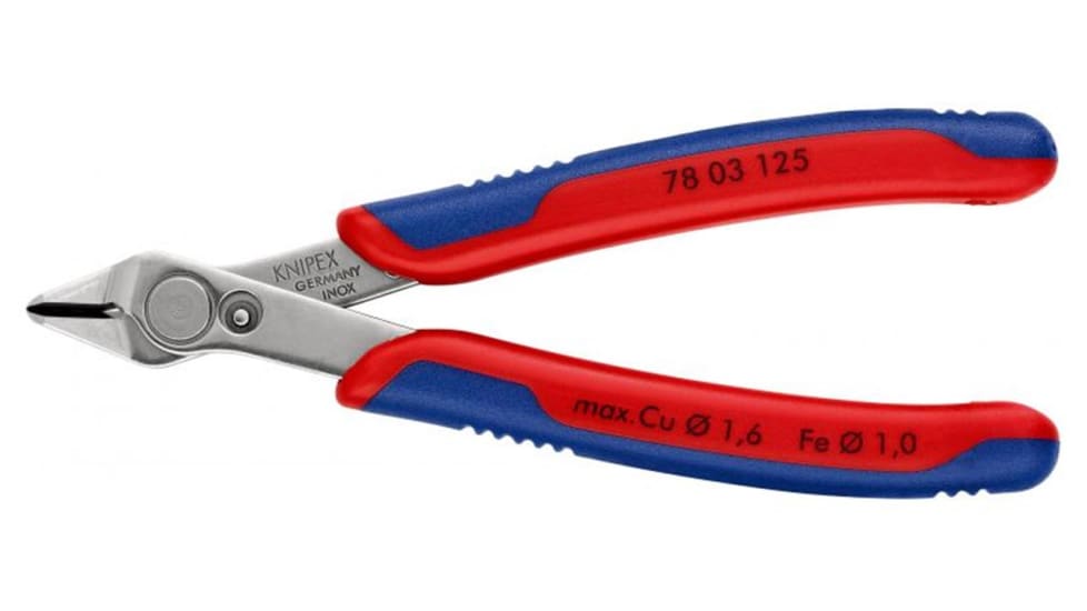 Knipex Electronic Super Knips 125mm, precise cutting pliers for fine electronics; lightweight, durable, and flush cutting design.