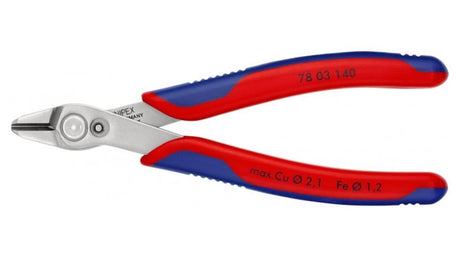 Knipex Super Knips XL 140mm precision cutters with ergonomic design, stainless steel, and flush cutting for electronics.