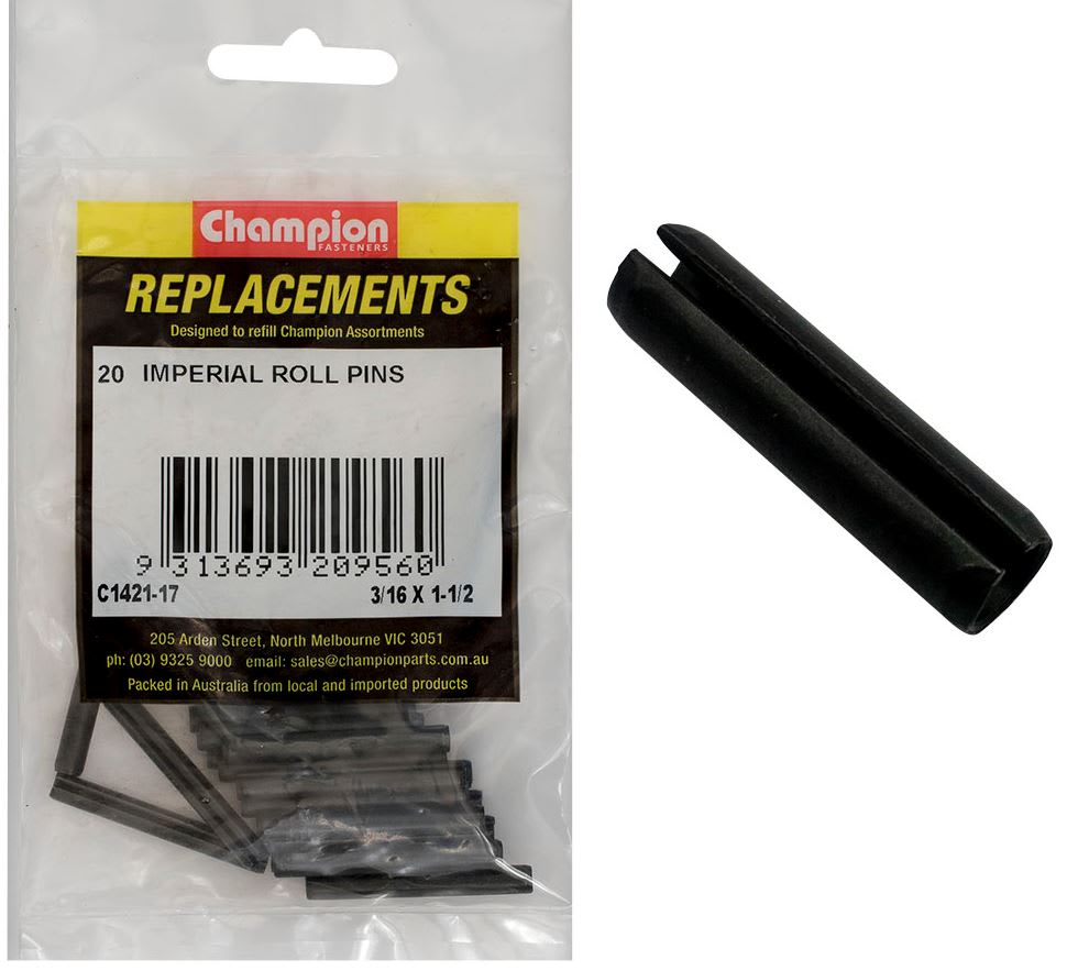 Champion 3/16in x 1-1/2in Roll Pin 20 (Pack)