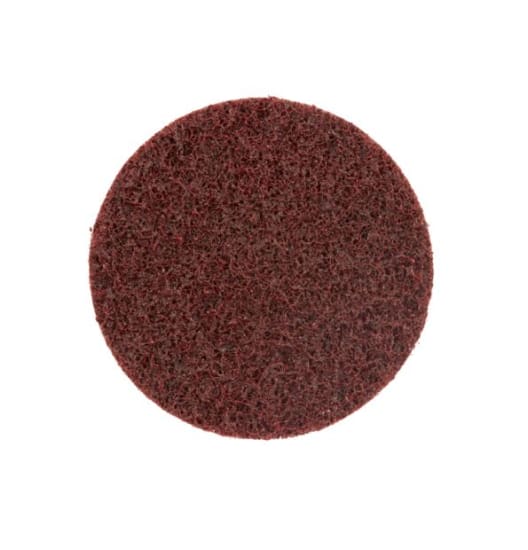 Scotch-Brite Surface Conditioning Disc in maroon, 125mm x 22mm, 50-pack for versatile surface cleaning and finishing tasks.