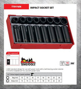 Teng 1/2" Drive Impact Socket Set featuring 16 durable Chrome Molybdenum sockets in a portable TC tray, sizes 13-24mm.