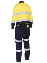 Bisley, Hi Vis Overall with waist zip opening Regular Fit - Yellow/Navy - 97