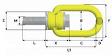 De-Centred Lifting Point 1.80T, M16 Standard Bolt