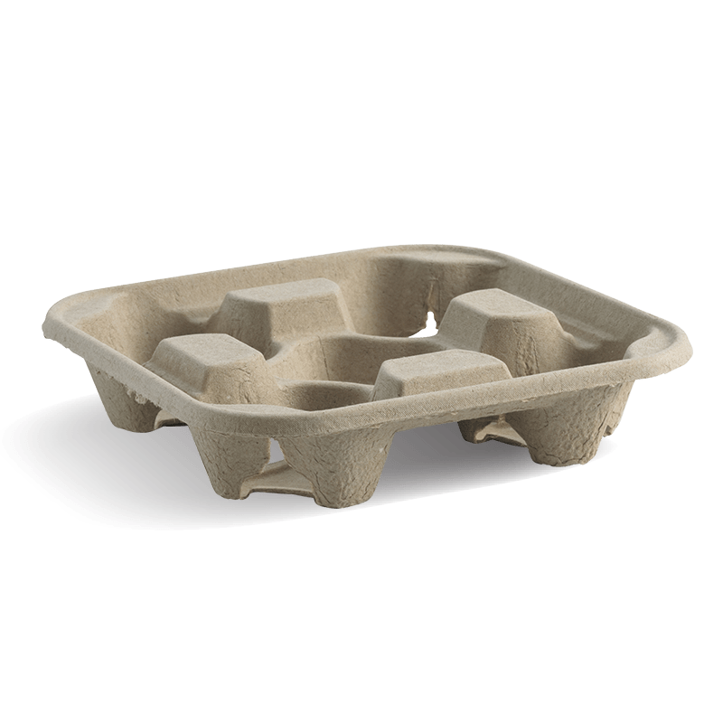 BioPak Recycled Paper 4 BioCup holder Carry Tray 75 (Pack)