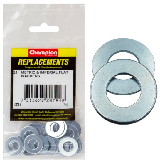 Pack of 25 durable metric and imperial flat washers for reliable fastening and enhanced stability in various projects.