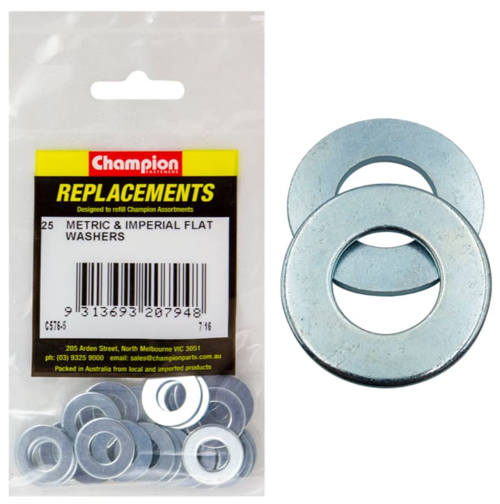 Metric & Imperial Flat Washers 25PK