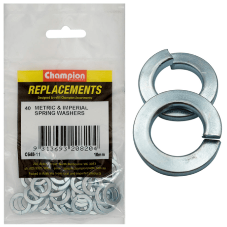 High-quality 10MM metric and imperial spring washers, 40-pack, designed for reliable tension and secure fastening in various projects.