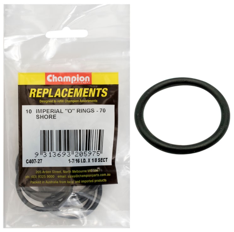 Champion 1-7/16in (I.D.) x 1/8in Imperial O-Ring 10 Pack
