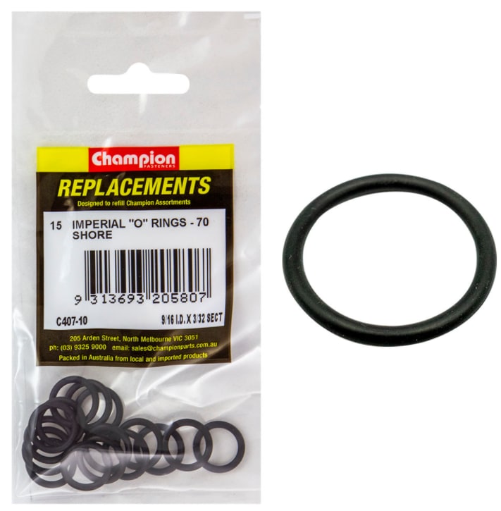 Champion 9/16in (I.D.) x 3/32in Imperial O-Ring 15 (Pack)