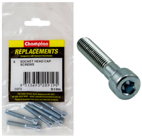 Six M60 x 40mm socket head cap screws in a pack, crafted for strength, reliability, and precision in various applications.