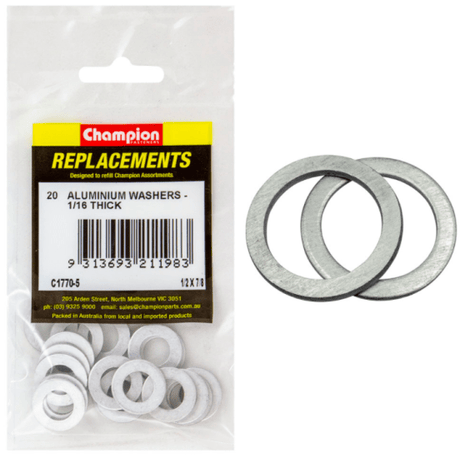 Quality 1/2 X 7/8 inch aluminum washers, 20-pack; durable, corrosion-resistant for DIY and repair projects.