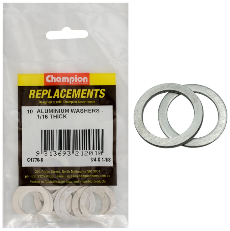 3/4 X 1-1/8 Aluminium Washers 10PK