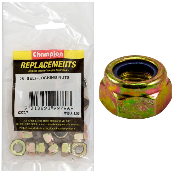 M10 X1.50 Self- Locking Nuts 25PK