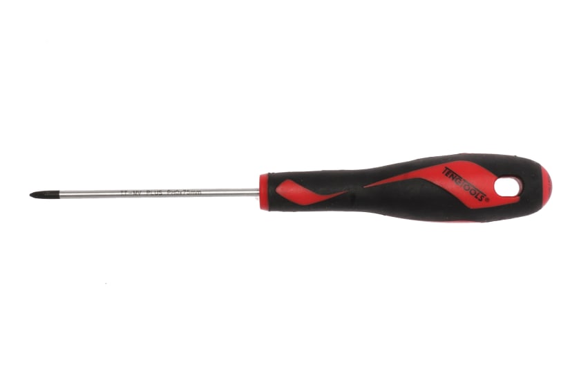 Teng Phillips screwdriver PH#0 x 75mm with TT-MV PLUS steel shaft, ergonomic handle, and black tip for superior grip.