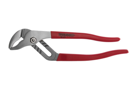 Heavy-duty 12" groove joint plier with rubber grips, serrated jaws, and chrome vanadium steel for durability and performance.