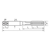 Sutton Straight Flute Tap Set, 4.0mm x 0.70mm, precision taps for internal threading in various materials, hand or machine use.