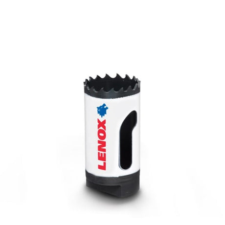 Lenox 30mm Bi-Metal Hole Saw with enhanced durability, optimized cutting for metal and wood, and quick plug ejection design.