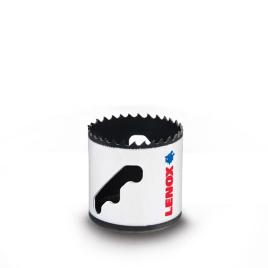 Lenox 43mm Bi-Metal Hole Saw for precision cutting in wood and metal, featuring durable design and quick plug removal.