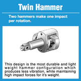 Compact and powerful Shinano 1/2" impact wrench with 850Nm torque, adjustable settings, and low noise operation.