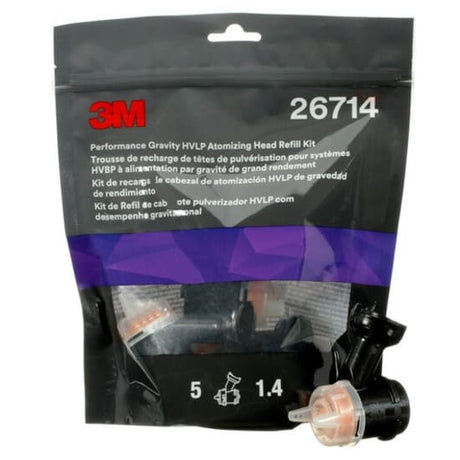 3M 5-piece Gravity Head Refill Kit with quick-change nozzles for precise spray painting on industrial and automotive projects.