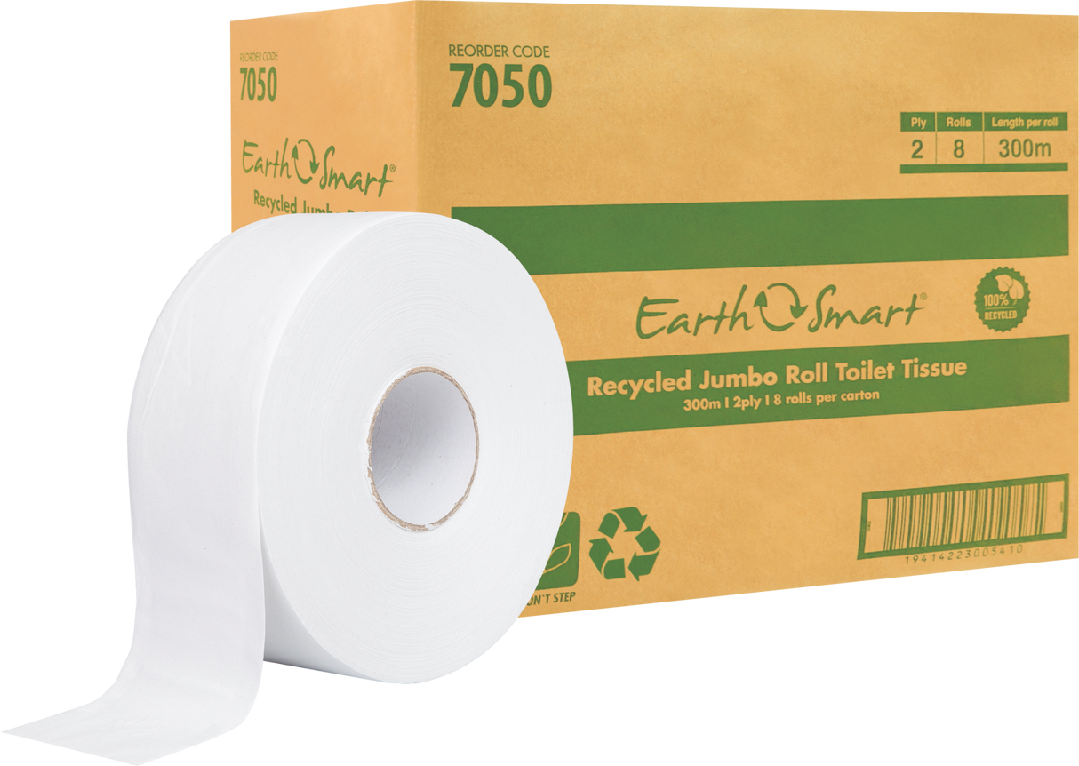 2 Ply Toilet Paper Jumbo Roll 300 Metres (Case of 8) - EarthSmart