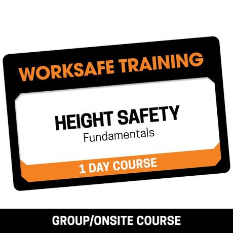 Group course on height safety fundamentals, teaching harness use, fall protection, and rescue planning for beginners.