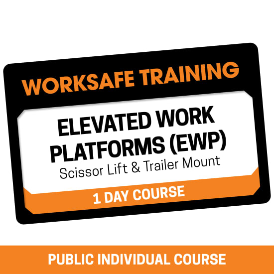 Training course for EWP Scissor Lifts and Trailer Mount Platforms, covering unit standards and safety protocols in one day.