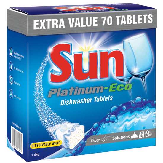 Sun Platinum-Eco Dishwasher Tablets-70-Pack