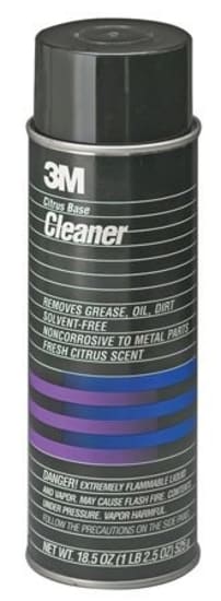 3M Citrus Base Cleaner in a 525g bottle, effectively removes grease and adhesives with a refreshing citrus scent.