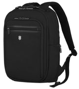 Victorinox Werks Professional Backpack in Black, designed for 15.6" laptops, featuring durable CORDURA® fabric and smart organization.