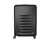 Victorinox Spectra 3.0 Expandable Large Suitcase in black, made from durable recycled polycarbonate, with 40% extra capacity.