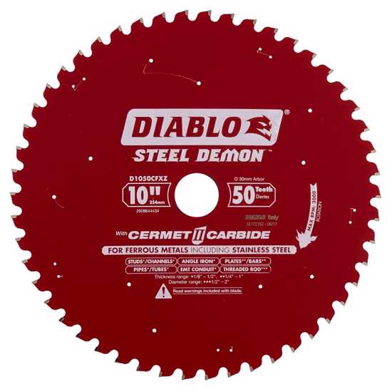 Diablo Steel Demon Circular Saw Blade 50T 254mm (Each)