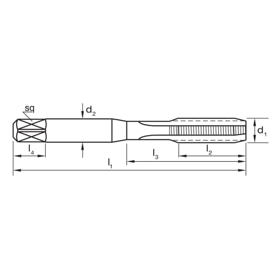 Sutton Straight Flute Tap M Intermediate-9x1.75mm, ideal for precision thread cutting in various materials, designed for hand and machine use.