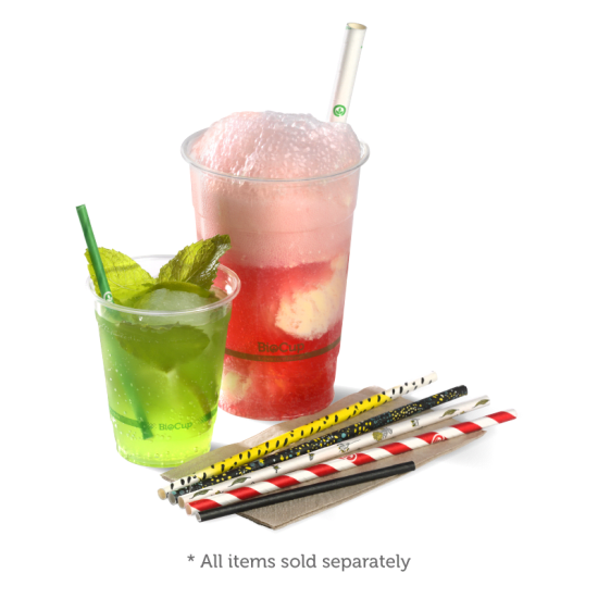 Biopak BioStraws Cocktail Black-4.5 x 120mm-250-Pack