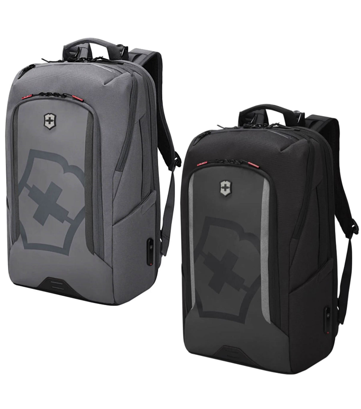 Victorinox Touring 2.0 Backpack in sleek black with compartments, expandable divider, and padded straps for travel versatility.