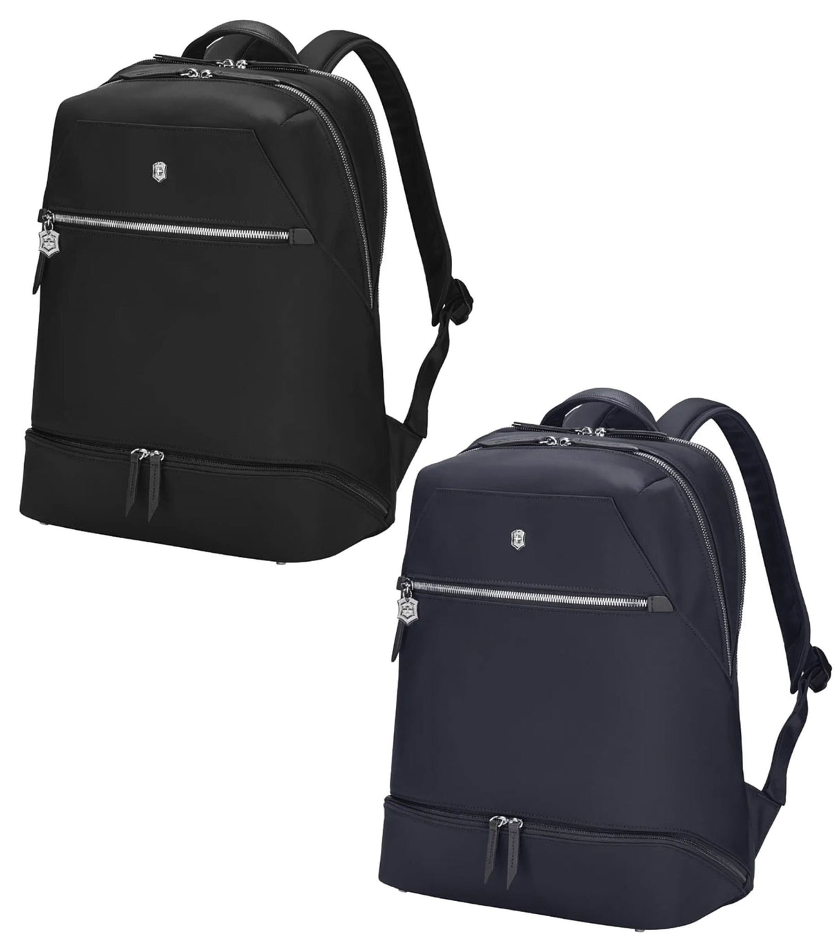 Victorinox Signature Deluxe 15" Laptop Backpack with stylish design, 15" laptop pocket, removable wristlet, and adjustable straps.