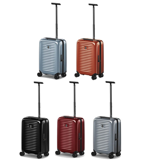 Vibrant red Victorinox Airox Hardside Carry-On Luggage, 2.3 kg, durable polycarbonate, easy packing with butterfly opening, smooth rolling.