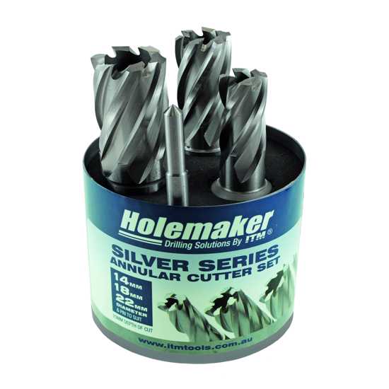 Holemaker Silver Series 25mm Annular Cutter Set-4 Piece (Set)