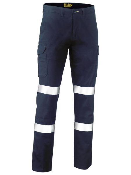 Bisley, Taped Stretch Cotton Cargo Pant, BPC6008T Regular Fit - Navy - 77